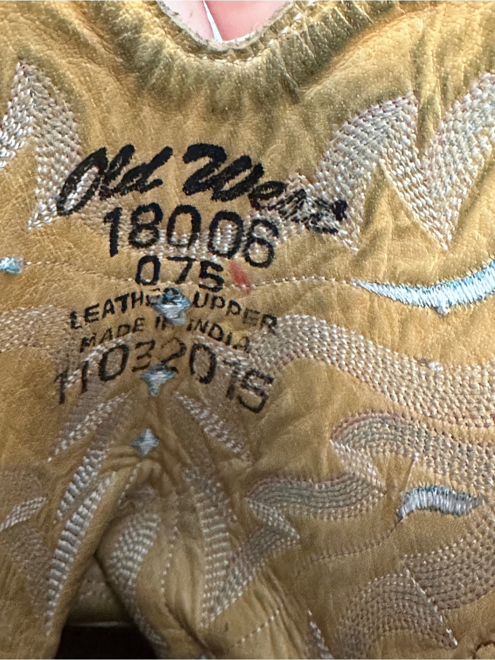 Old West 18006 Brown Leather Turquoise Embroidered Cowboy Boots 7.5 - Picture 6 of 9